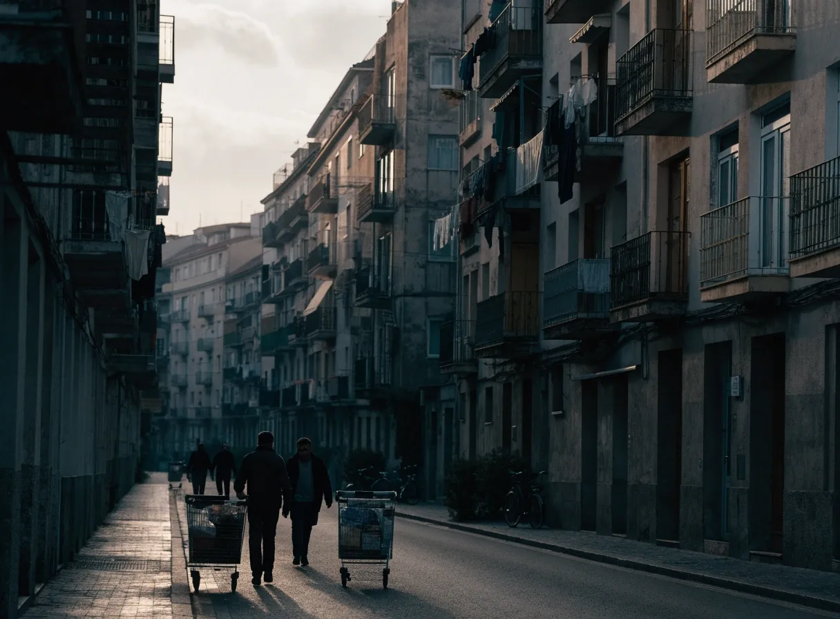 Paseo marítimo de una ciudad costera española al amanecer, con el mar en calma